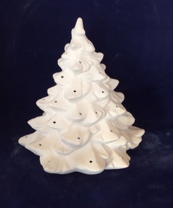 Ceramic bisque christmas tree ready to paint pre drilled