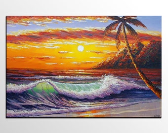 Sunrise Painting, Abstract Art, Large Art, Canvas Wall Art, Large Oil Painting, Abstract Painting, Original Painting, Canvas Art, Wall Art