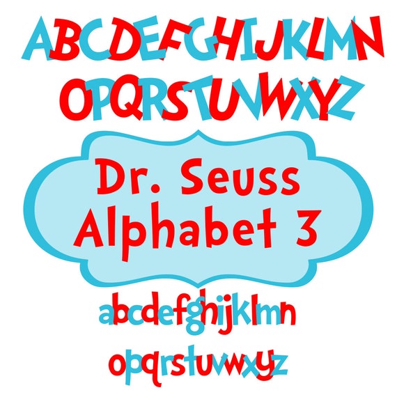 fcm svg png CUT files for Dr. Seuss Alphabet 3 links by DecalPals
