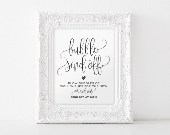 Bubble Send Off Sign Blow Bubbles Sign Wedding Send Off Bubble Send Off Sign Blow Bubbles Sign Wedding Send Off