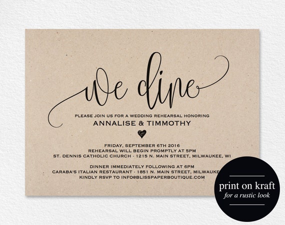 Printable Rehearsal Dinner Invitations 5