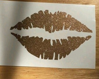 Lip decal, Glitter lip decal, car decal, bumper sticker, window sticker, vinyl decal, gift, custom, laptop decal, Yeti tumbler decal