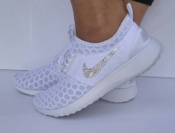 Blinged white Nike Juvenate blinged out Nikes by AllureDesignz