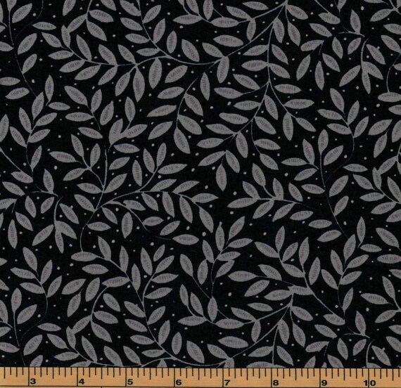Black Ferns 100 Cotton Quilting Fabric by QuiltsOnTheFly on Etsy