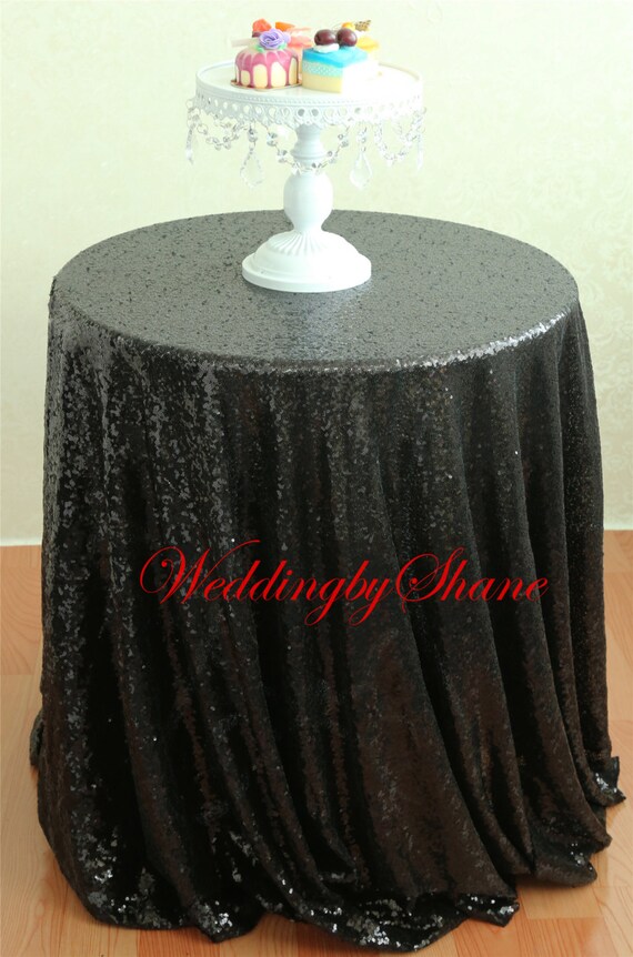 72 Black Round Tablecloths Sparkly tablecloth for