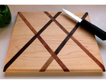 Handmade All-Natural Wood Cutting Board, Salvaged Maple, Black Walnut, Mahogany, Kitchen, Cheeseboard, wedding, Anniversary MADE TO ORDER