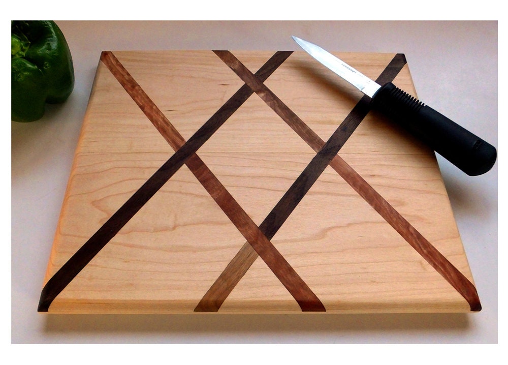 Handmade AllNatural Wood Cutting Board Salvaged Maple Black