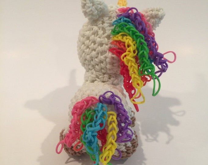 Unicorn Rubber Band Figure, Rainbow Loom Loomigurumi, Rainbow Loom Animal