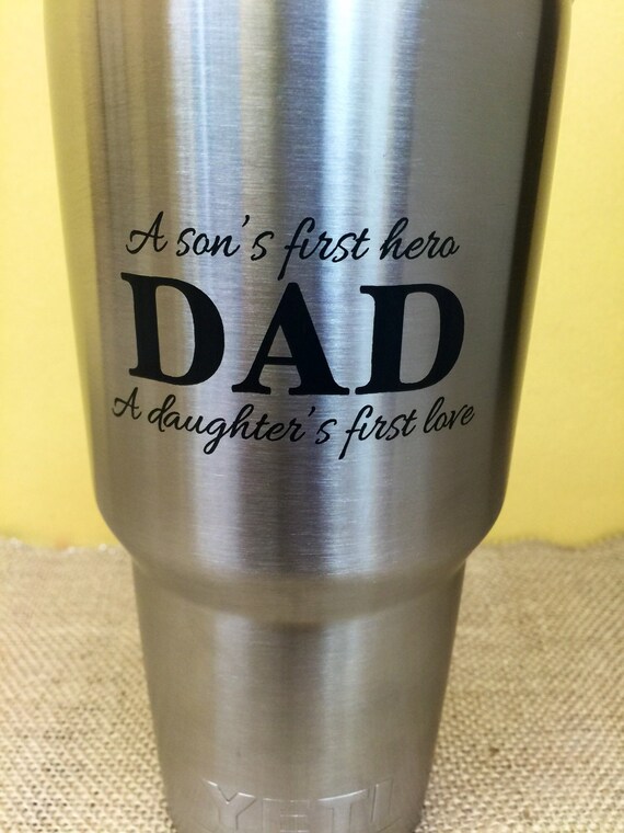 Fathers Day Yeti Tumbler Dad a Sons First Hero by Guestbookery