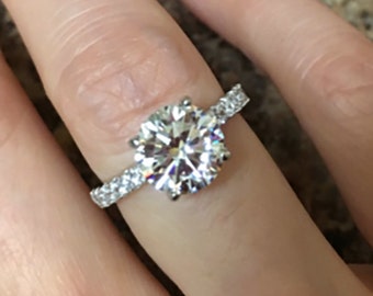 2 carat vintage solitaire engagement ring sealed kisses man made diamond ring solid sterling - 2 Carat Wedding Ring 2 carat vintage solitaire engagement ring sealed kisses man made diamond ring solid sterling - 2 Carat Wedding Ring
