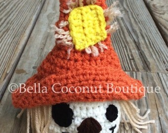 Newborn Scarecrow Hat, Crochet Scarecrow Hat, Crochet Baby Scarecrow Hat, Scarecrow, Newborn Photo Props, Crochet Photo Props