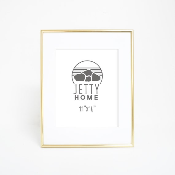 Gold Frame 11x14 Thin Gold Frame Gold Picture by PrintsbyJettyHome