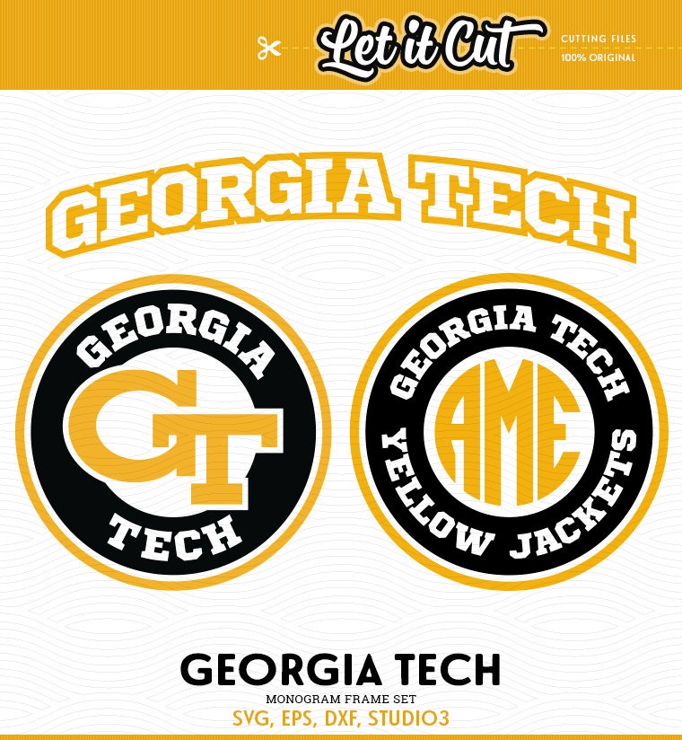 Download Georgia Tech Yellow Jackets Monogram Cutting Files SVG DXF