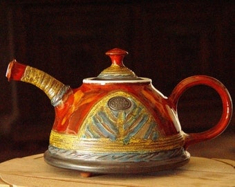 Handmade Pottery Teapot, Rustic Wedding gift, Ceramic teapot, Unique Tea Pot, Teapots, Retro Tea Party, Danko Pottery