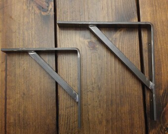 metal / steel industrial shelf bracket with support CLEAR COAT FINISH 1 1/2"