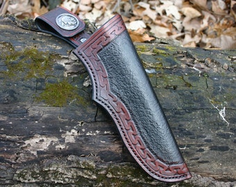 Bushcraft Leather Knife Sheath, Mora Sheath, Bushcraft Gear, Leather Dangler For Snapping Leather Sheath To Belt! Bushcraft Gear Essential