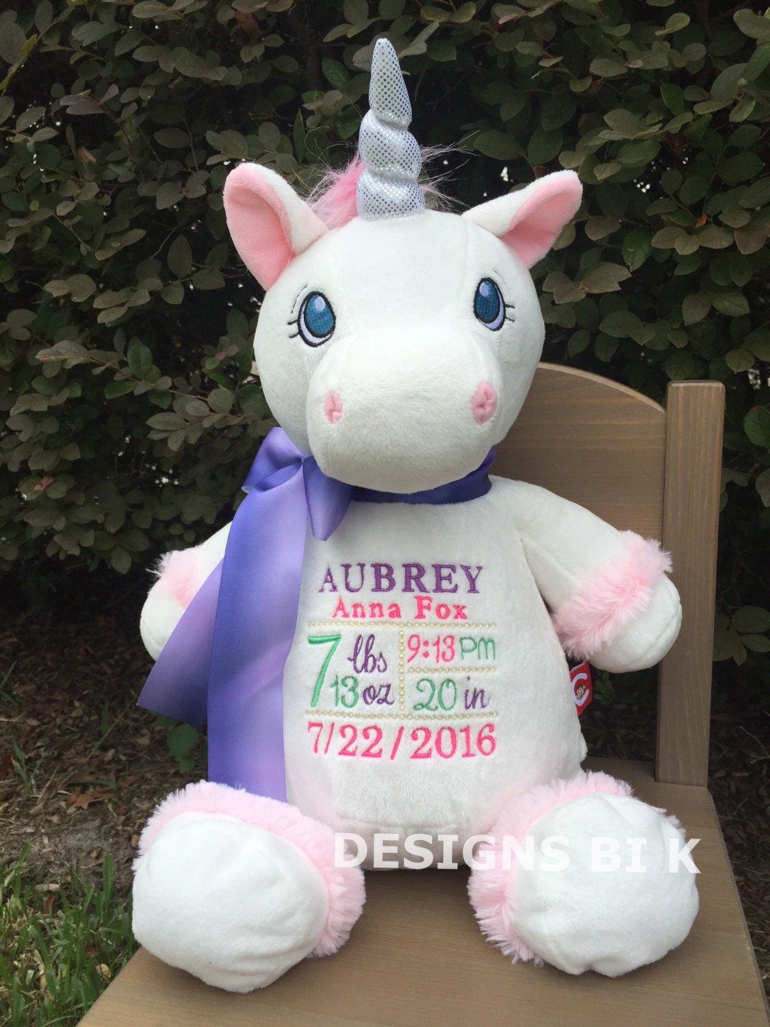 Personalized stuffed animal Personalized unicorn by DesignsBiK