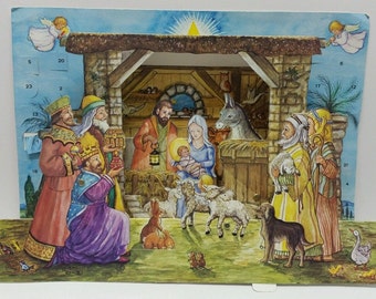 Vintage ADVENT CALENDAR Rawle CASPARI Denmark Christmas Nativity