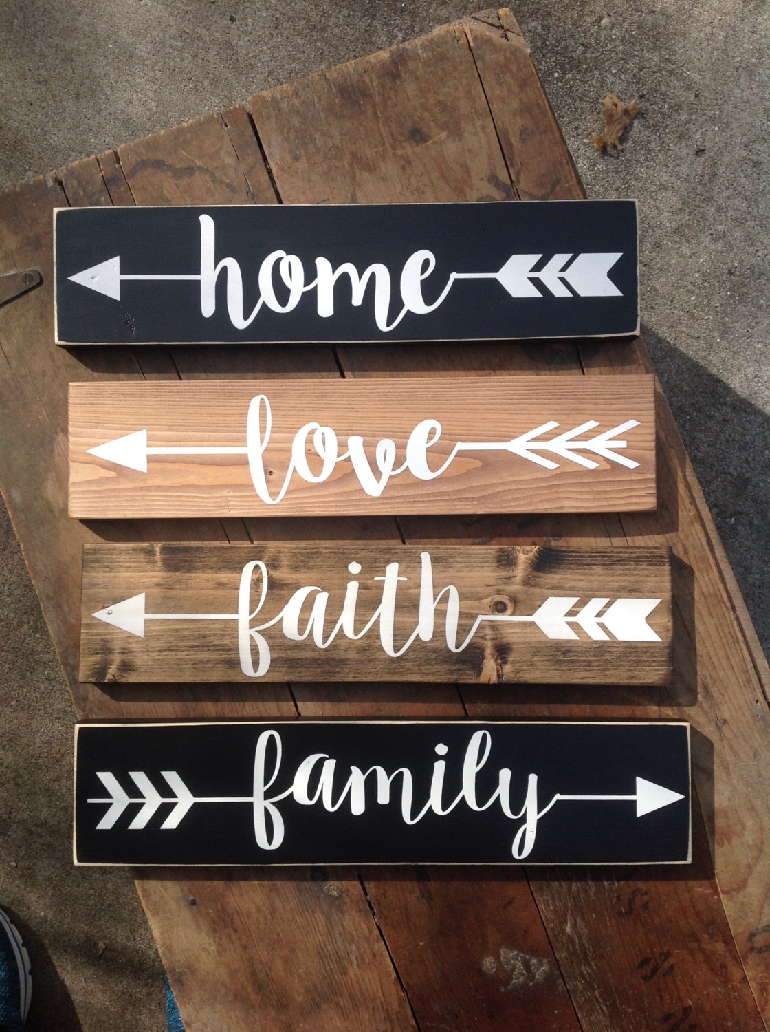 ARROW Wood Sign pick one rustic sign Family Love