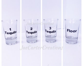 1 Tequila, 2Tequila, 3 Tequila Shot Glasses