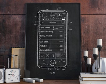 iPhone Patent Print, Apple Patent, iPhone Print Poster, Patent Poster, Patent Print - DA0204