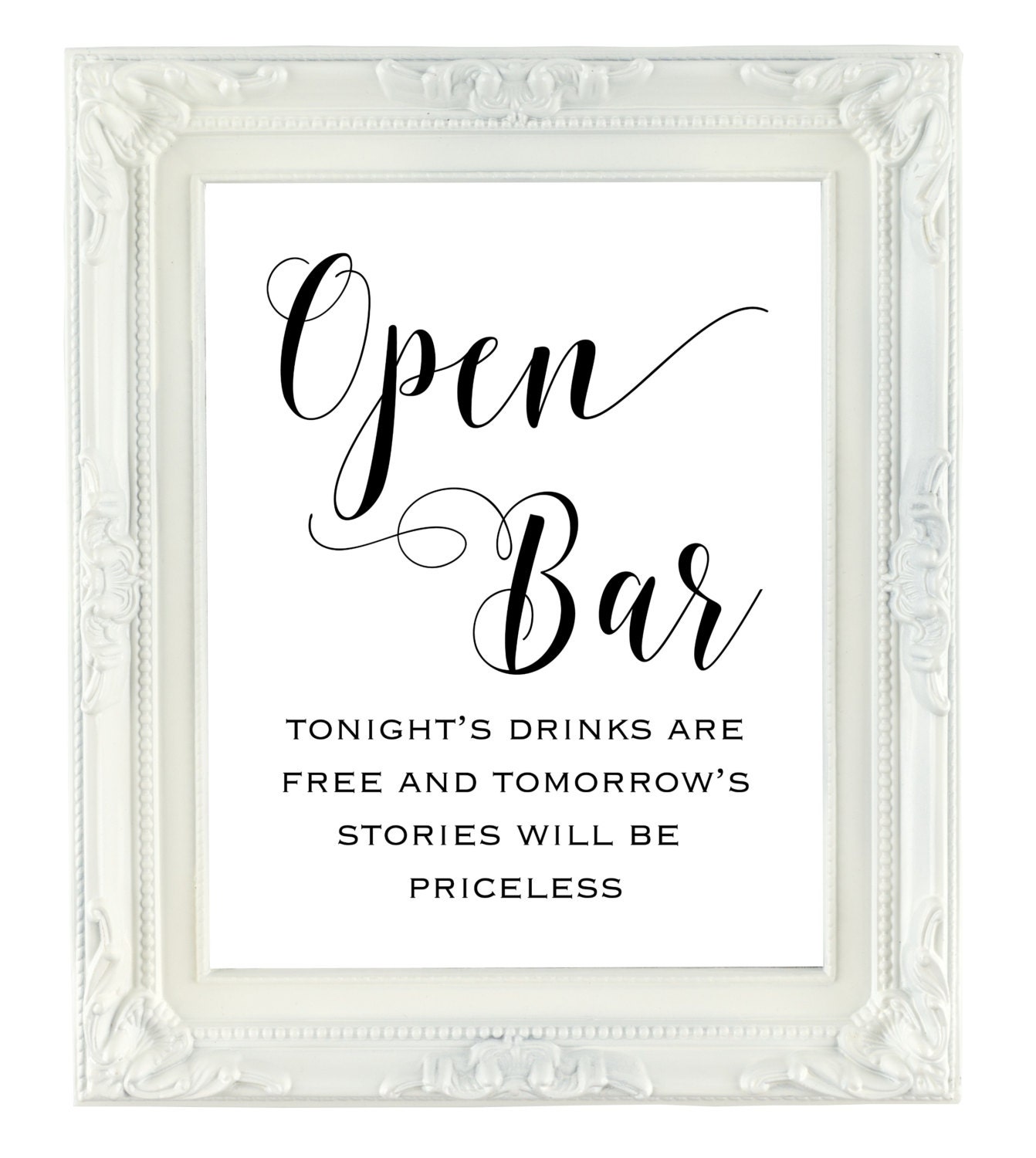 Open Bar Sign Printable Wedding Sign Tomorrow's stories