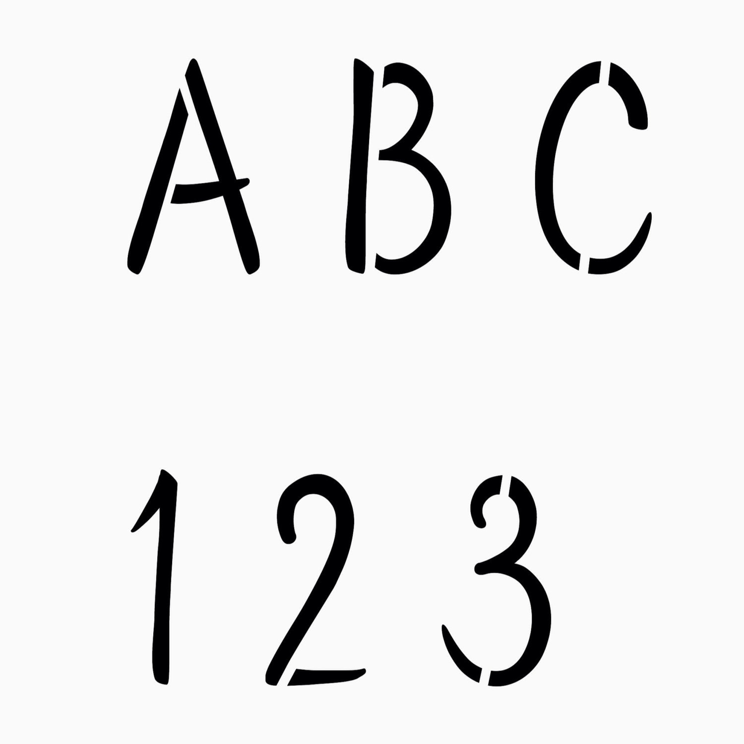 2 Alphabet Stencils / Letter stencils and number stencils size from 1/2