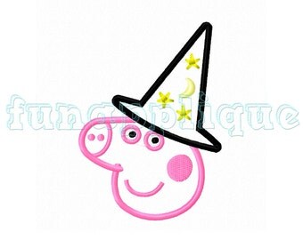 peppa pig halloween Applique design for Machine Embroidery instant download 3 sizes
