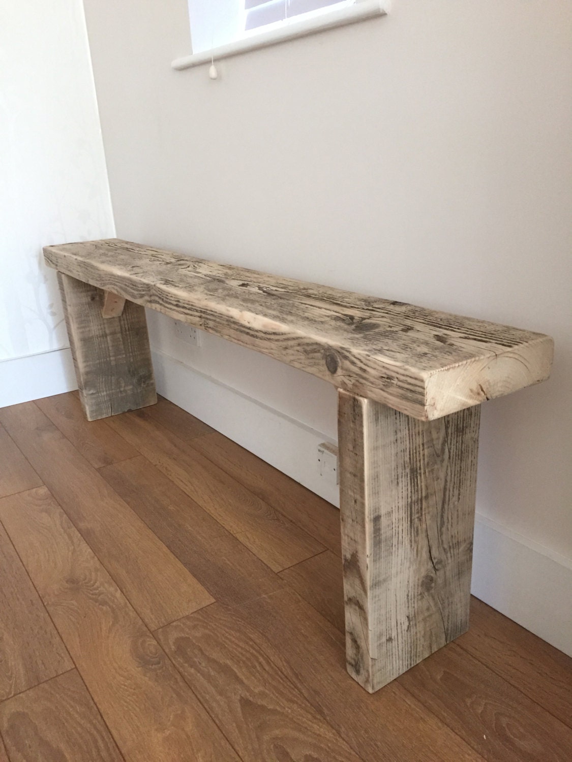 Chunky Rustic Reclaimed solid pine garden bench seat wooden
