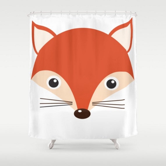 Kids Shower Curtain Fox Woodland Animals Kid Child Shower