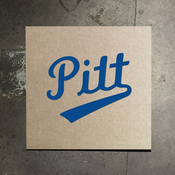 Pittsburgh Panthers Vintage Pitt Logo Stencil by TheStencilStop