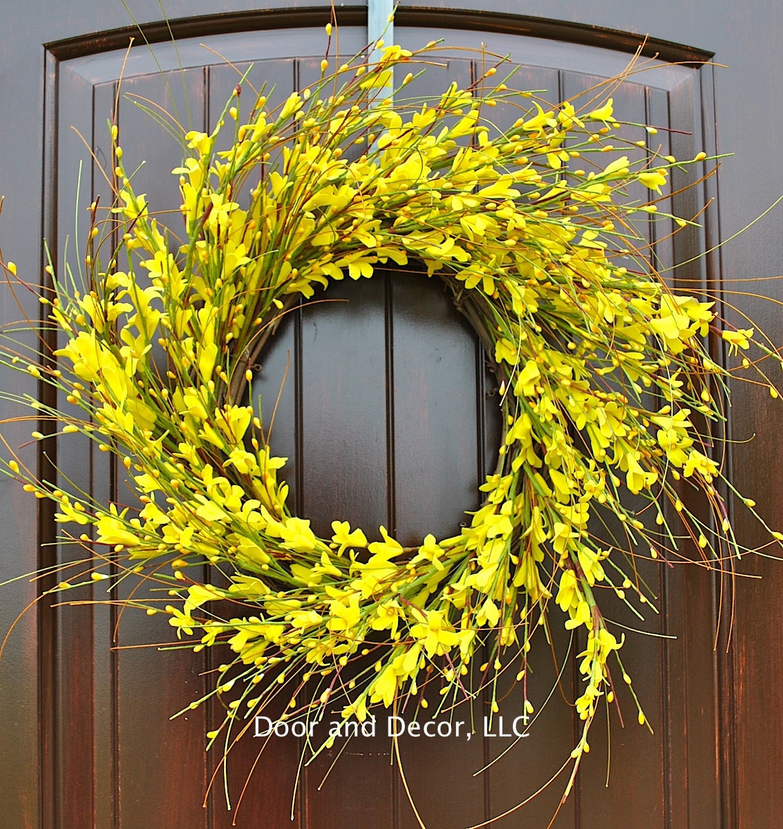 Yellow Flowersforsythia Wreathfront Door By DoorandDecor On Etsy   Il Fullxfull.946111542 C07p 