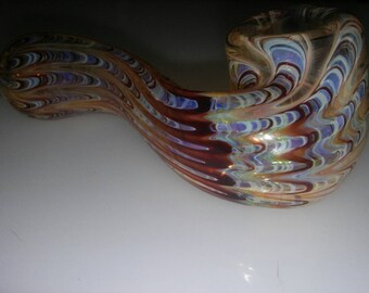 Hand blown glass pipe, wrap and rake sidelock. Color Changing!