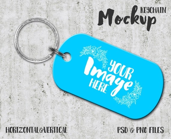 Download Dogtag Keychain Mockup Template Photoshop Mockup Key Ring