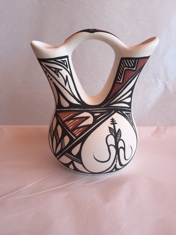 Handpainted Native American Wedding Vase