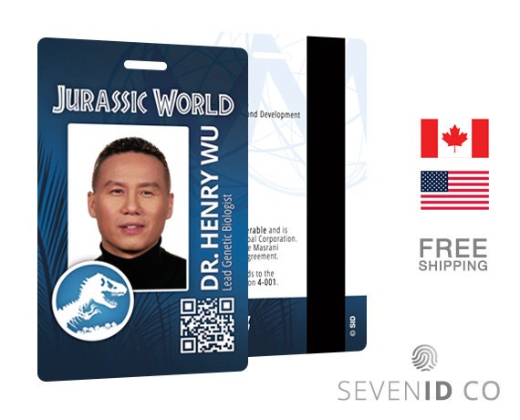 Jurassic World Replica ID Badge - Henry Wu/BD Wong  (New Super Durable Coating)