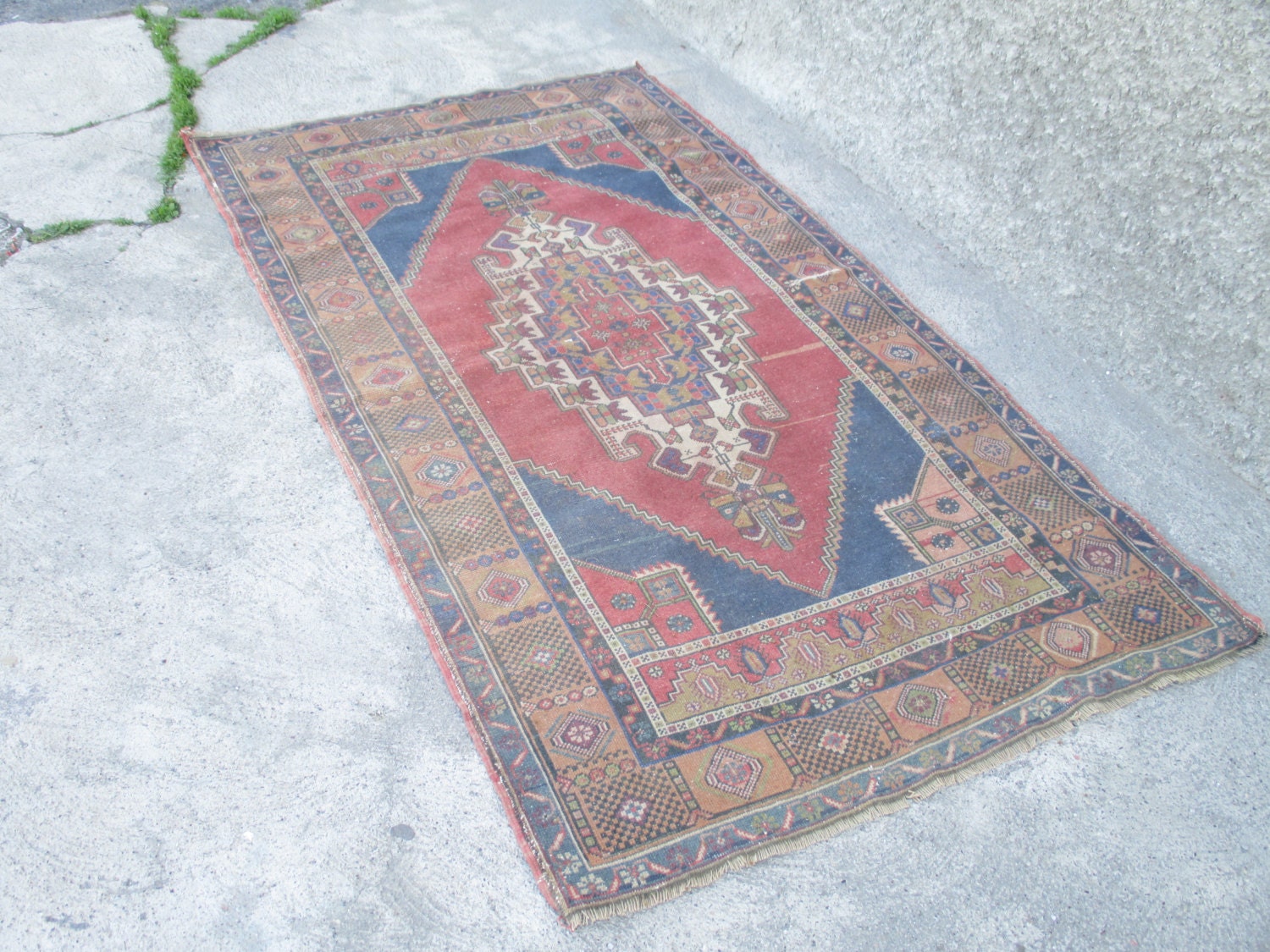 Vintage Oushak Rug 8 x 4.5 feet by on Etsy