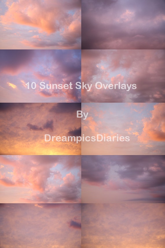 free sunset sky overlays