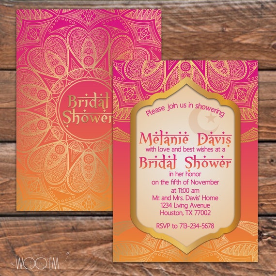 Moroccan Themed Bridal Shower Invitations 3