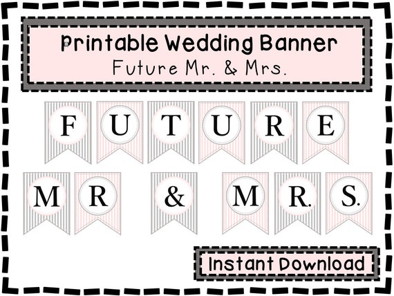 Printable Banner Future Mr Mrs Instant Download printable-banner-future-mr-mrs-instant-download