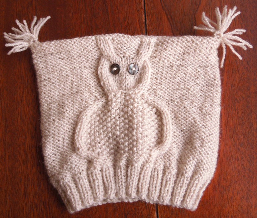Knitting PATTERN Owl Hat Easy Project Instant Download