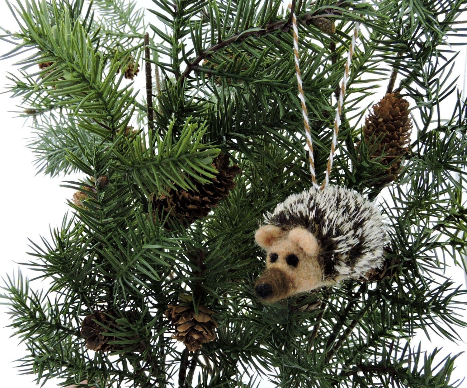 Hedgehog Christmas Ornament Woodland Christmas Decor by FabledFelt