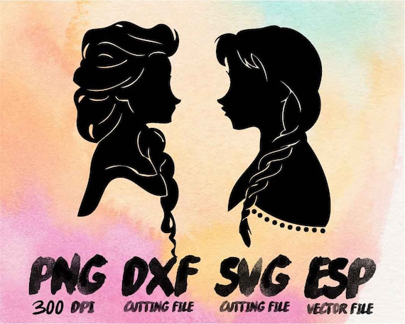Download Disney couple Elsa and Anna Clipart SVG Cutting ESP