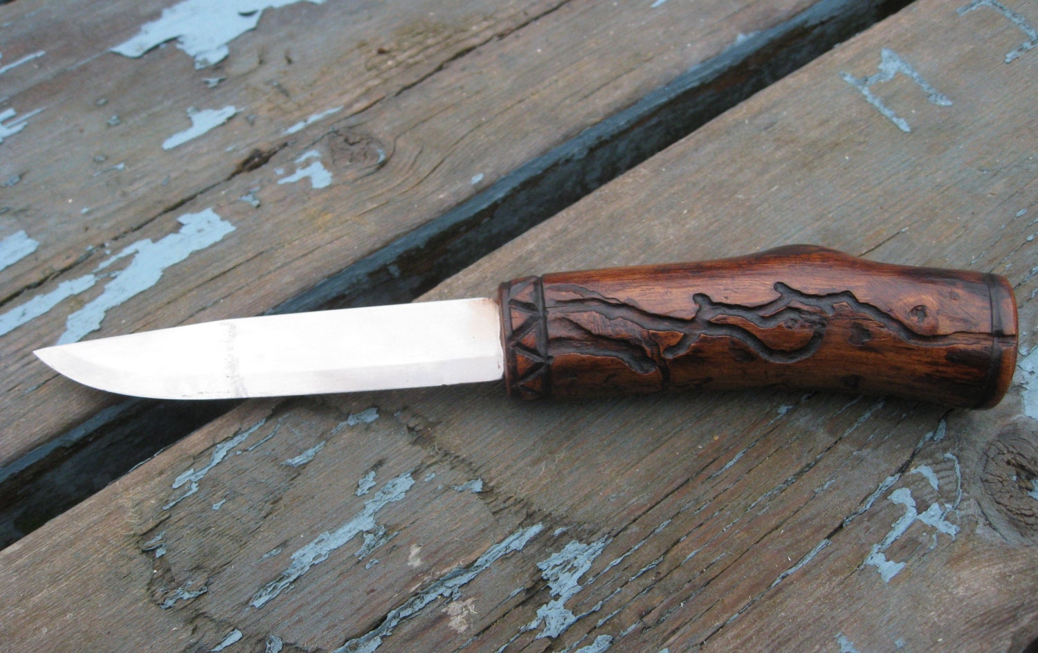 Mora knife Carbon Steel with custom wood Handle by TheArtOfTheCane