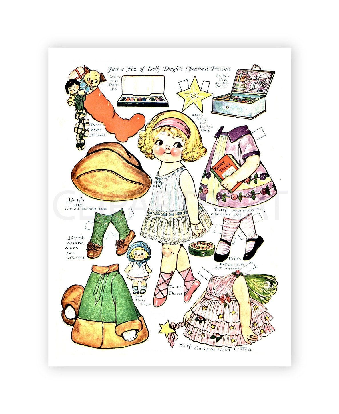 CHRISTMAS PAPER DOLLS Printable Vintage Clipart Paper Dolls