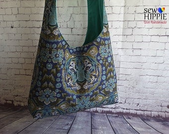Crossbody Sling Bag, Large Hobo Bag, Tiger Bag, Cross Body Bag, Gypsy Bag, Bohemian Bag, Hobo Purse, Shoulder Bag, Sling Bag