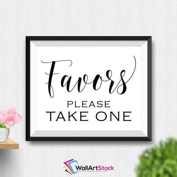 Download Printable Favors Please Take One Wall Art Wedding by WallArtStock