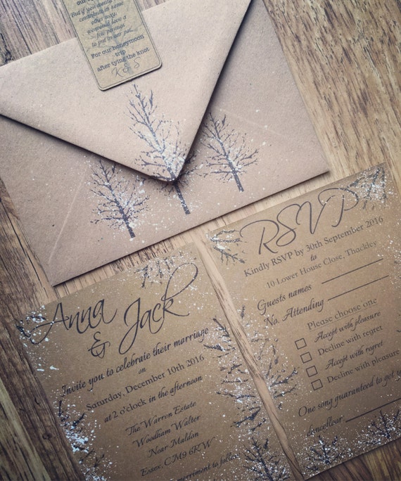 Etsy Winter Wedding Invitations 1