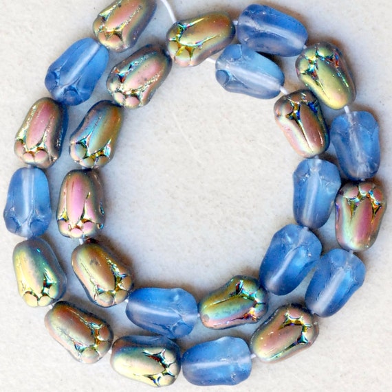 Tulip Flower Beads Czech Glass Beads Glass By Beadrhapsody