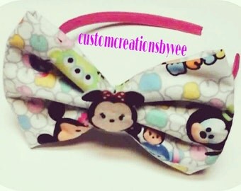 Tsum tsum headband bow/tsum tsum bow/headband/handmade